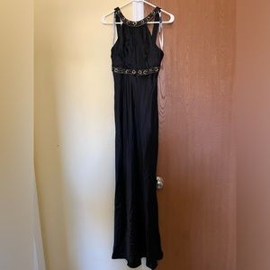 Black silk halter dress